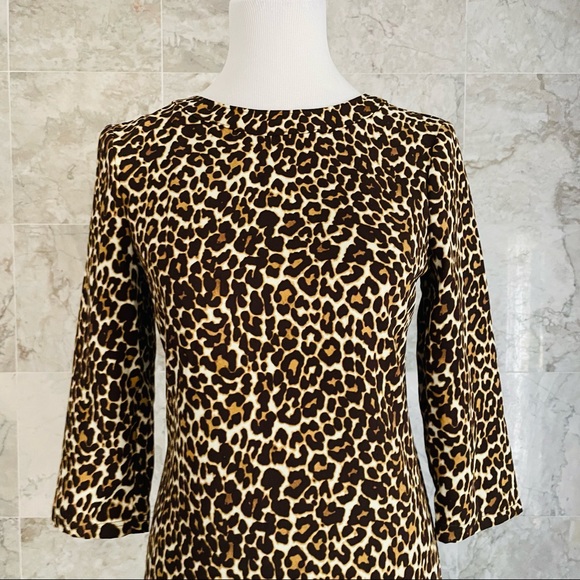J. Crew Cheetah Print Crepe Shift Dress - Picture 3 of 8